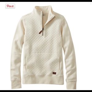 LL bean quilted pullover sweater